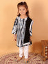 Vastramay SISHU Girls Black & White Pure Cotton Tie-Dye Kurta Leggings & Dupatta Set